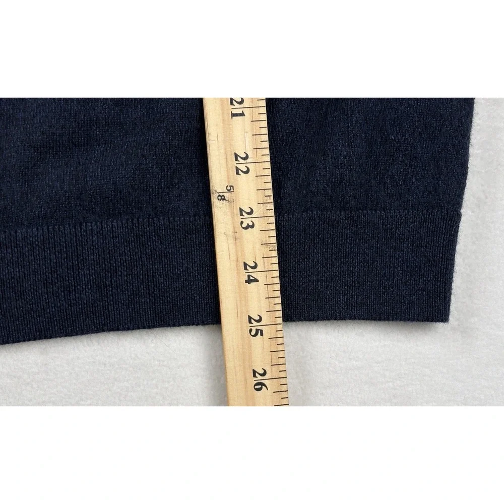 Hart Schaffner Marx Extra Fine Merino Wool 1/4 Zip Sweater Navy Large